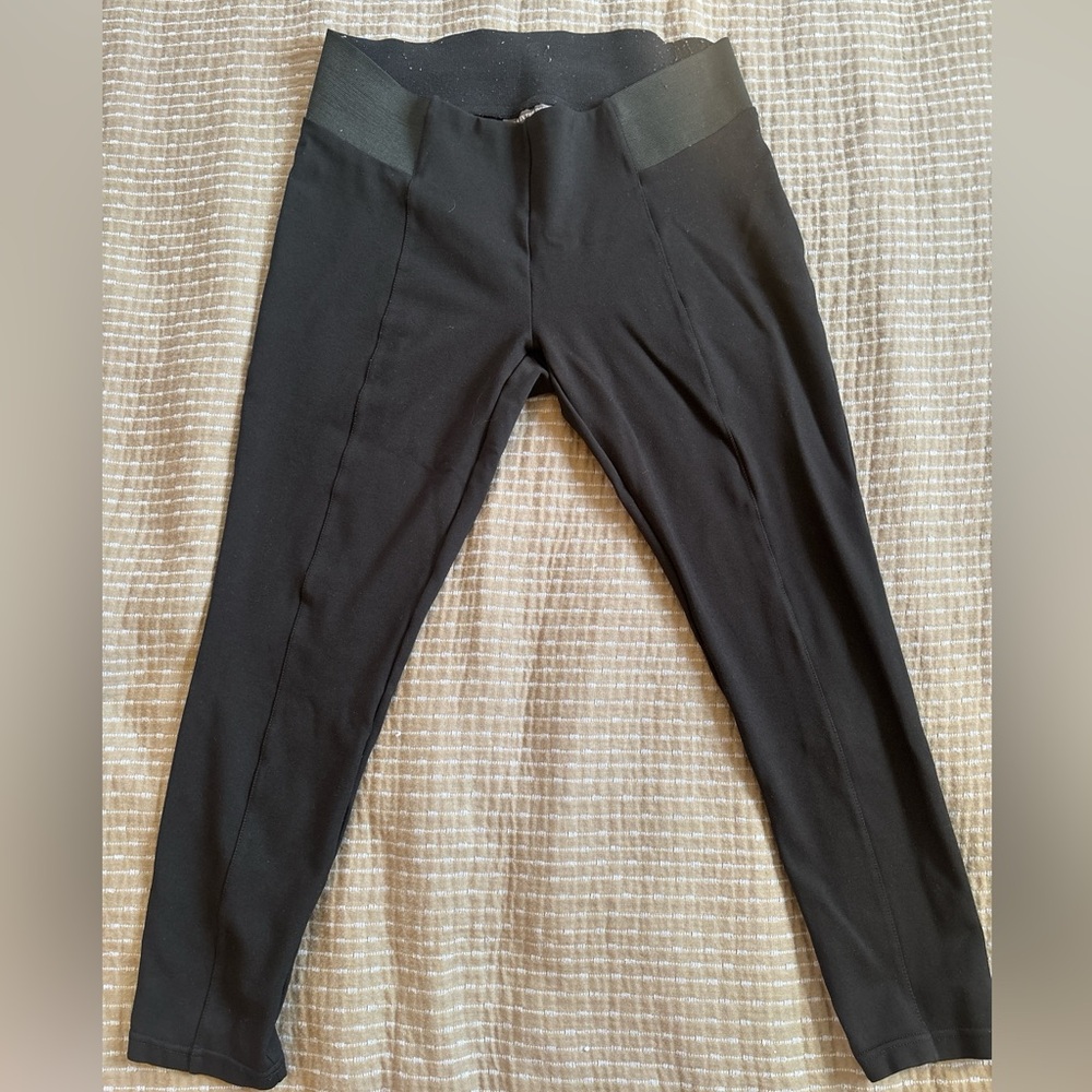 A Pea in the Pod Maternity Ponte Skinny Pants Side Panels Black Sz Large